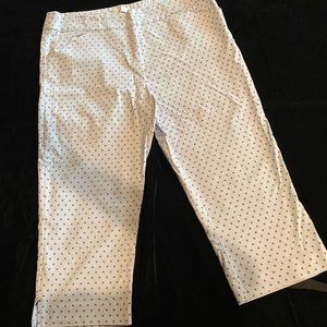 Reitmans of Canada Light Blue and Periwinkle polka dot capri pant